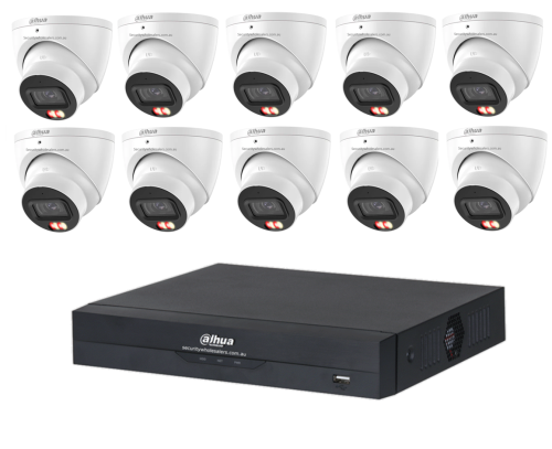 Dahua 10 x 8MP DH-IPC-HDW3867EM-S-IL-ANZ Fixed Starlight Turret Cameras, 16CH AI NVR