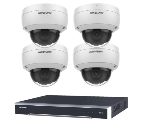 8MP 4CH Hikvision CCTV Kit: 4 x Outdoor Vandalproof Domes w/Acusense + 4CH NVR