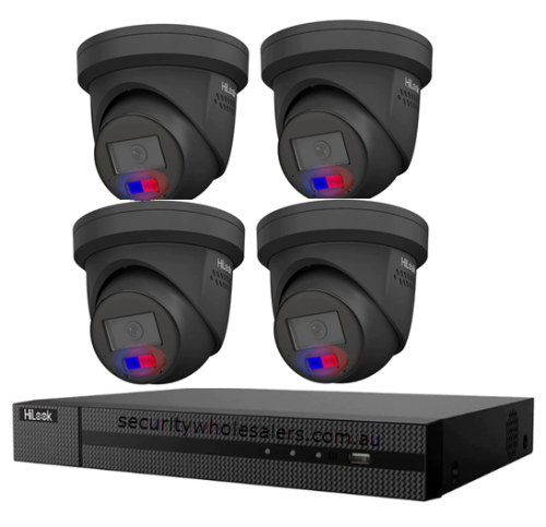 Hikvision Hilook 6MP Acusense 4 Camera CCTV Kit – ACDC Light, Speaker & Strobe BLACK