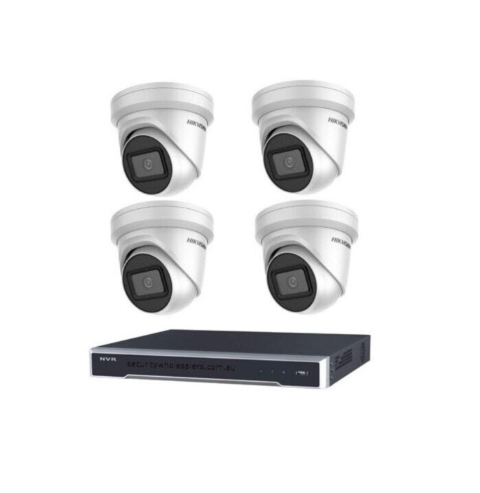 6MP 4CH Hikvision CCTV Kit: 4 x Outdoor Turret Cameras + 4CH NVR 