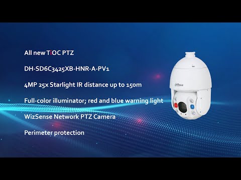 Dahua 4 MP 25x Starlight IR WizSense Network PTZ Camera, 1/2.8" 4Megapixel STARVIS™ CMOS, Powerful 25x optical zoom, Starlight technology,DH-SD6C3425XB-HNR-A-PV1 Media 1 of 5